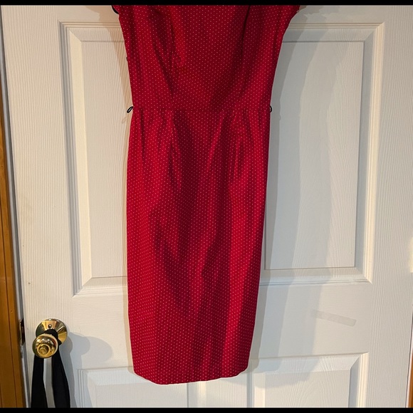 Lucky 13 Red Pinup Wiggle Dress in Pin Dots - Picture 2 of 3